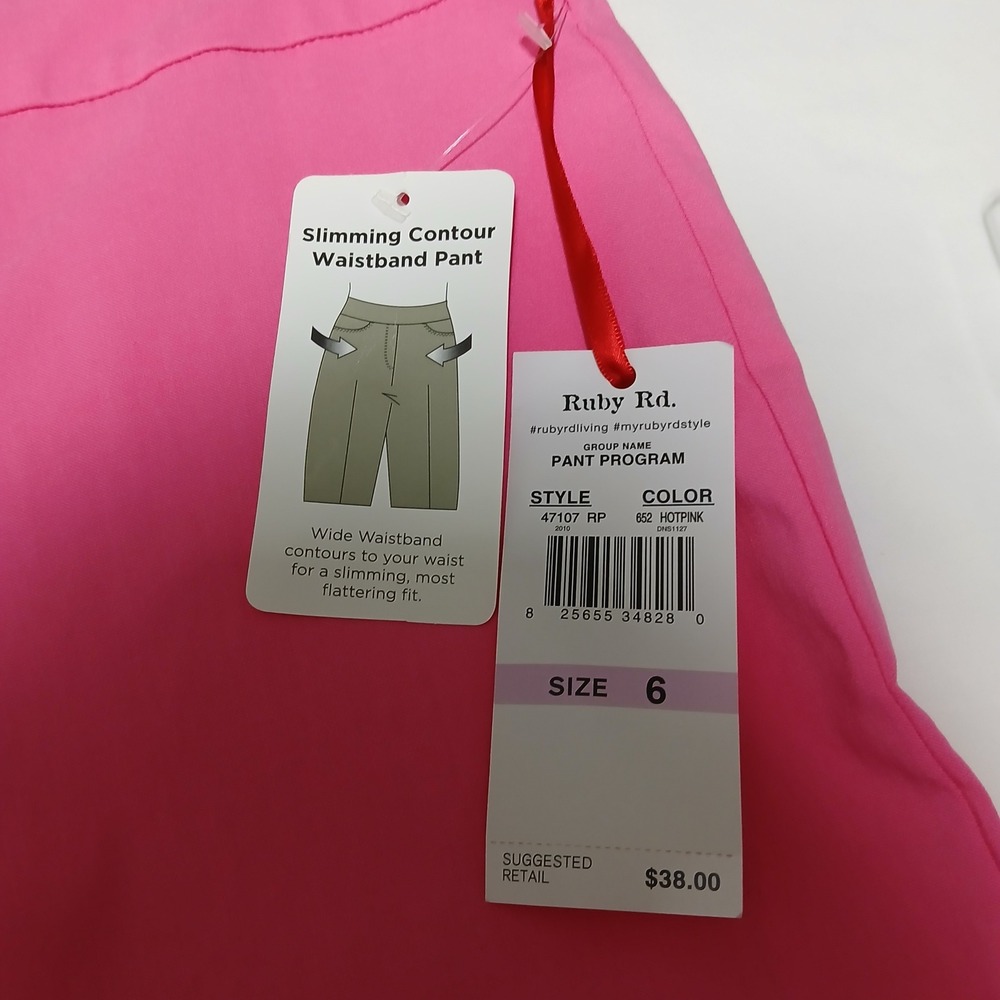 Ruby Rd Womens Hot Pink Slimming Contour Waistband Shorts Size 6‎ 47107 RP - Picture 3 of 10